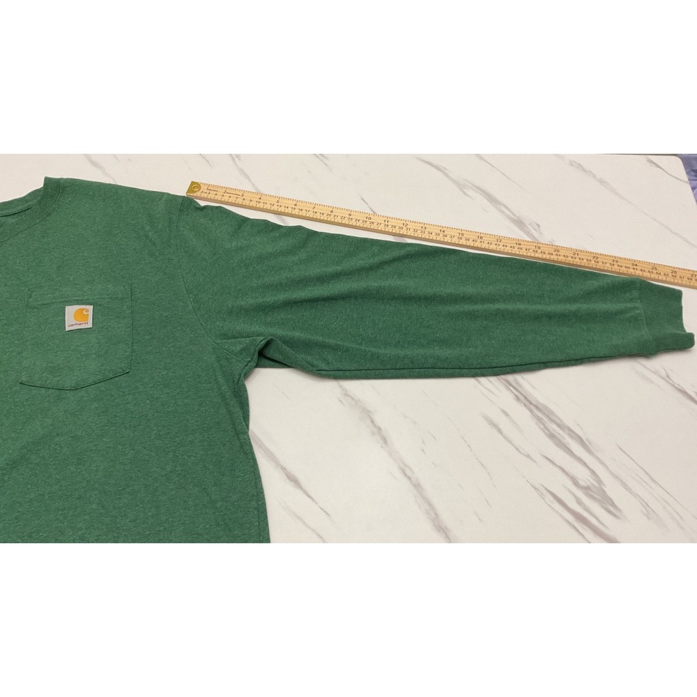 Carhartt Mens XL Loose Fit Long Sleeve Pocket T-Shirt Green K126 Crewneck - Picture 5 of 8